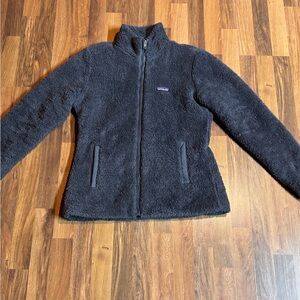 Patagonia Los Gatos Jacket Women Large Gray Full Zip Fuzzy Fleece Outdoor